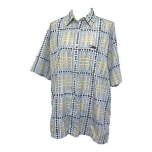 Tommy Jeans Shirt Mens Large Multicolor Button Down Vintage 2002 All Over Print